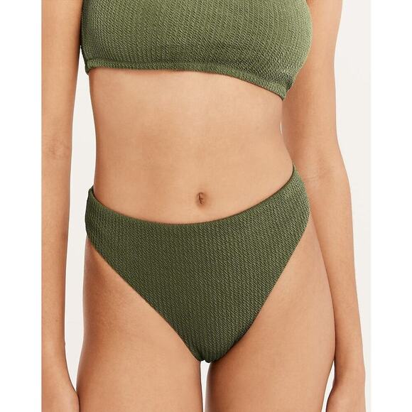 J.Crew Women's Textured High-Rise Cheeky Bikini Bottom Size M NWT - Picture 1 of 12